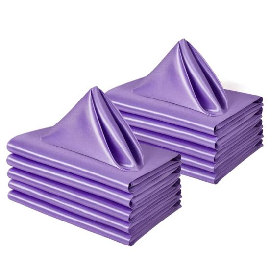 Dinner Napkin Satin Anti-wrinkle Surface Solid Color Washable Seamless Royal Shine Glamor Table Decor for Hotel Restaurant Dining Banquet Wedding