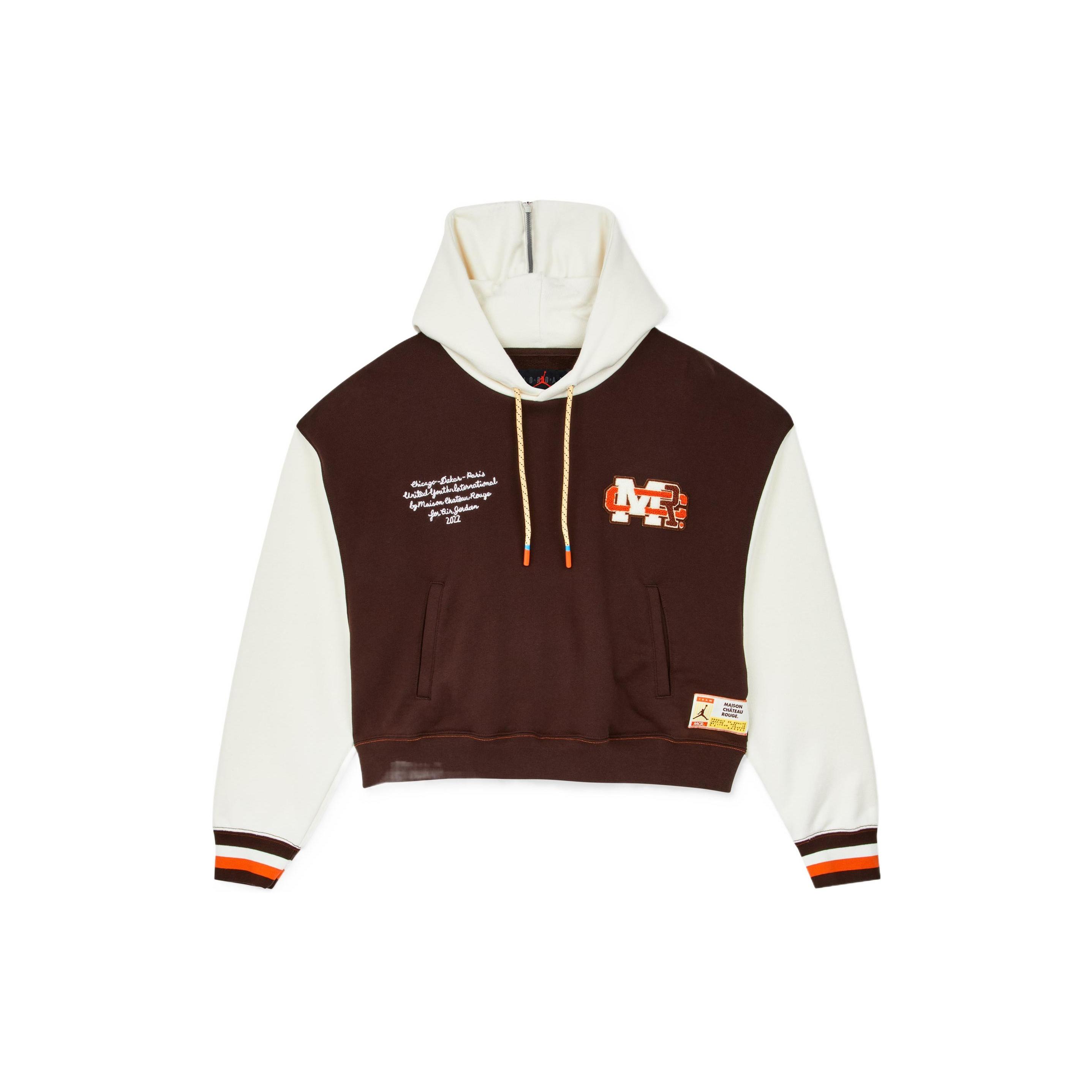 (WMNS) Air Jordan x Maison Chateau Rouge Crossover Colorblock Splicing Hoodie Asia Edition Brown Women s DJ9763-203 S