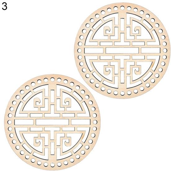 2Pcs Creative Unpainted Lightweight Bag Crochet Wooden Bases Blank Basket Bottoms Wood Sewing Tools