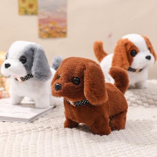 Kids Electric Plush Dog Toy Interactive Barking Nodding Movable Tail Walking Puppy Plushie Toddlers Educational Simulation Stuffed Animal Toy