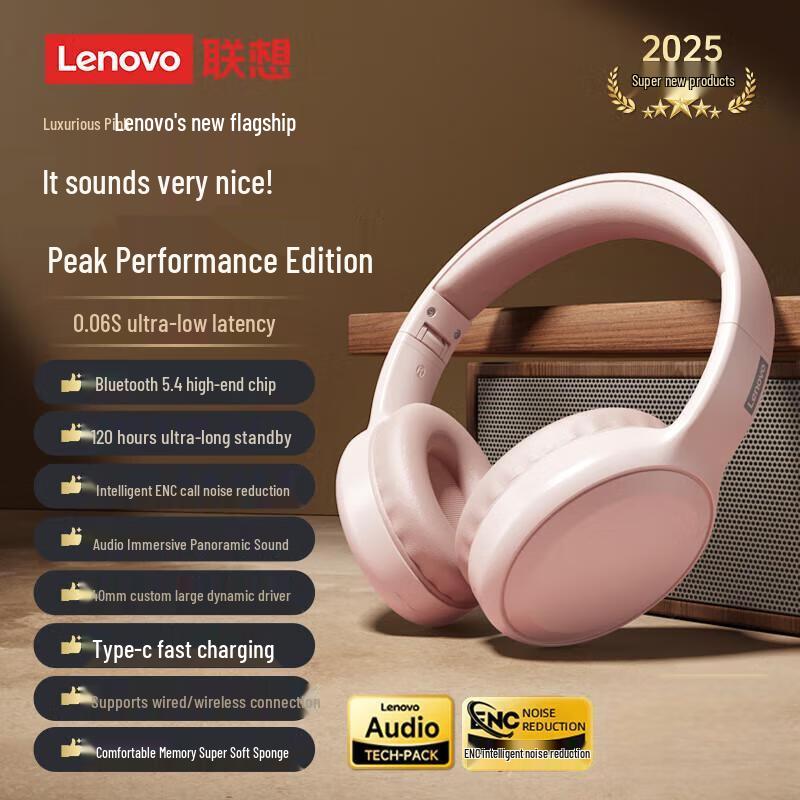 

Lenovo ThinkPlus TH30 Bluetooth 5.4 Noise-Cancelling Over-Ear Headphones