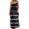Women's Fashion Backless Spaghetti Strap Casual Loose-Fit Striped Print Dress