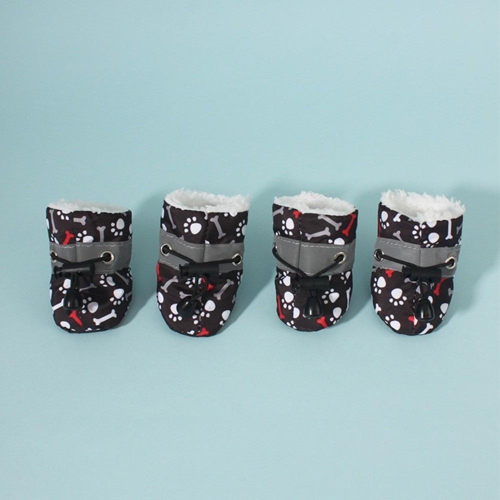 4Pcs Anti-slip Winter Dog Shoes Warm Pet Snow Boots Fashion Pet Shoes for Small Medium Dog