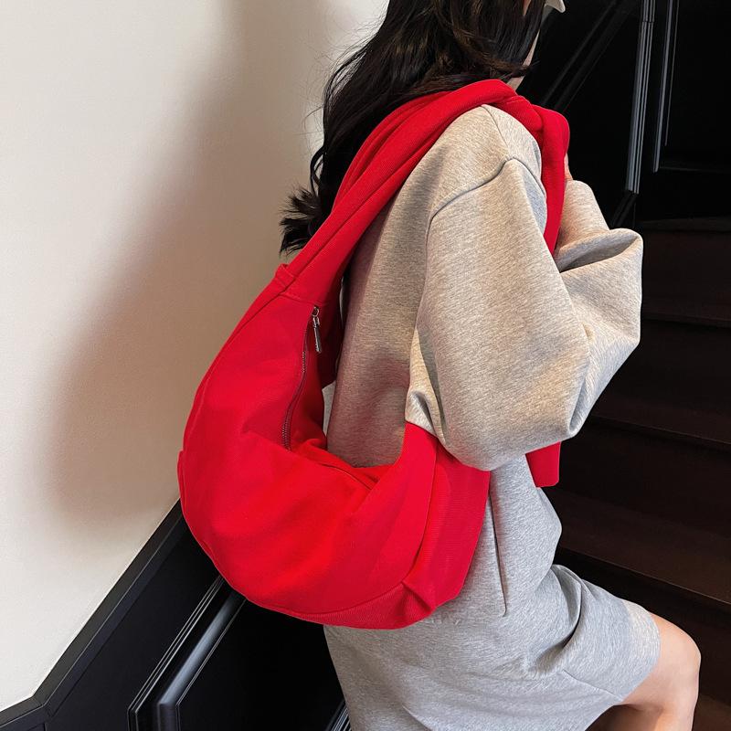 Crossbody-veske Dame Stor Kapasitet Skulderveske Lett Ensfarget Tote-veske