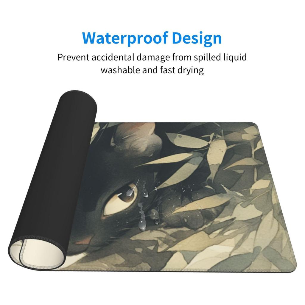 Mouse Pad Large Gaming Anime Cat Japanese Style Cat Japanese Pattern Mouse Mat Desk Mat Extra Large Large Keyboard Pad Rubber Sole ELECOM Optical