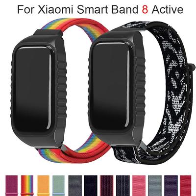 Xiaomi Smart Band 8 Active için Kordon Naylon Döngü Bileklik Mi Band 8 Active Akıllı Saat Kordonu Correa Kayış Aksesuarları