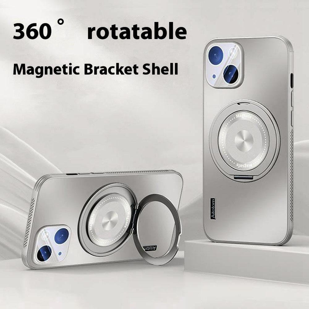 For iPhone 14 Plus Case Compatible with MagSafe Kickstand TPU+PC Heat Dissipation Phone Cover