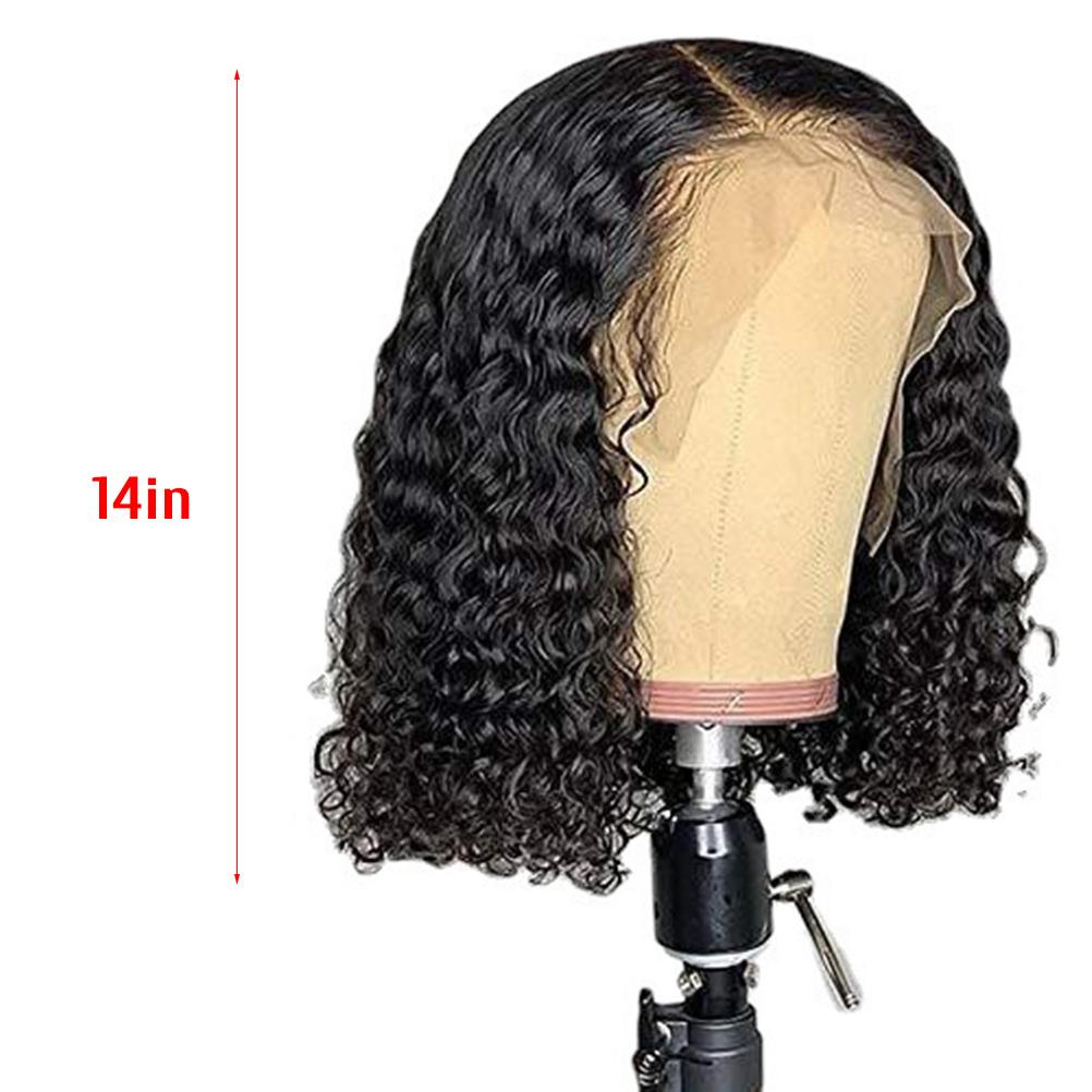 Wavy Wigs Deep Wave Lace Frontal Wigs Brazilian Hair Wigs for Black Women Natural Black 150percent