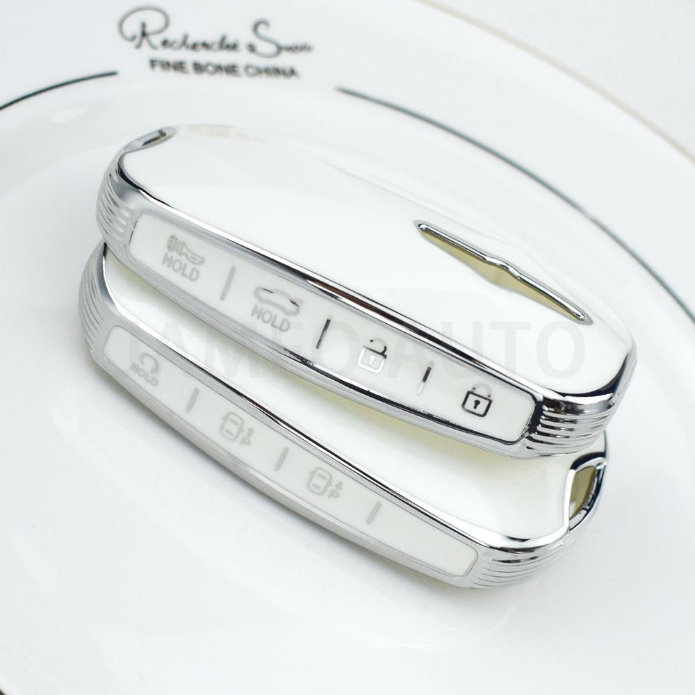 For Hyundai Genesis G90 GV60 2022 TPU 6 7 8 Knapper Bil Smartnøkkel Etui Fob Deksel Skall Holder Veske Nøkkelring Tilbehør