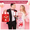 12-24PCS Reusable Valentines Gift Bag Non Woven Fabric Pink Heart  Handle Tote Foldable for Party Wedding Birthday Packaging
