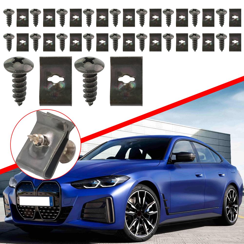 20Pcs Trim Panel Fasteners with Screw Screw Clips Gasket Auto Interior Trim Panel Fastener Fitting for Fender Liner Splash Guard