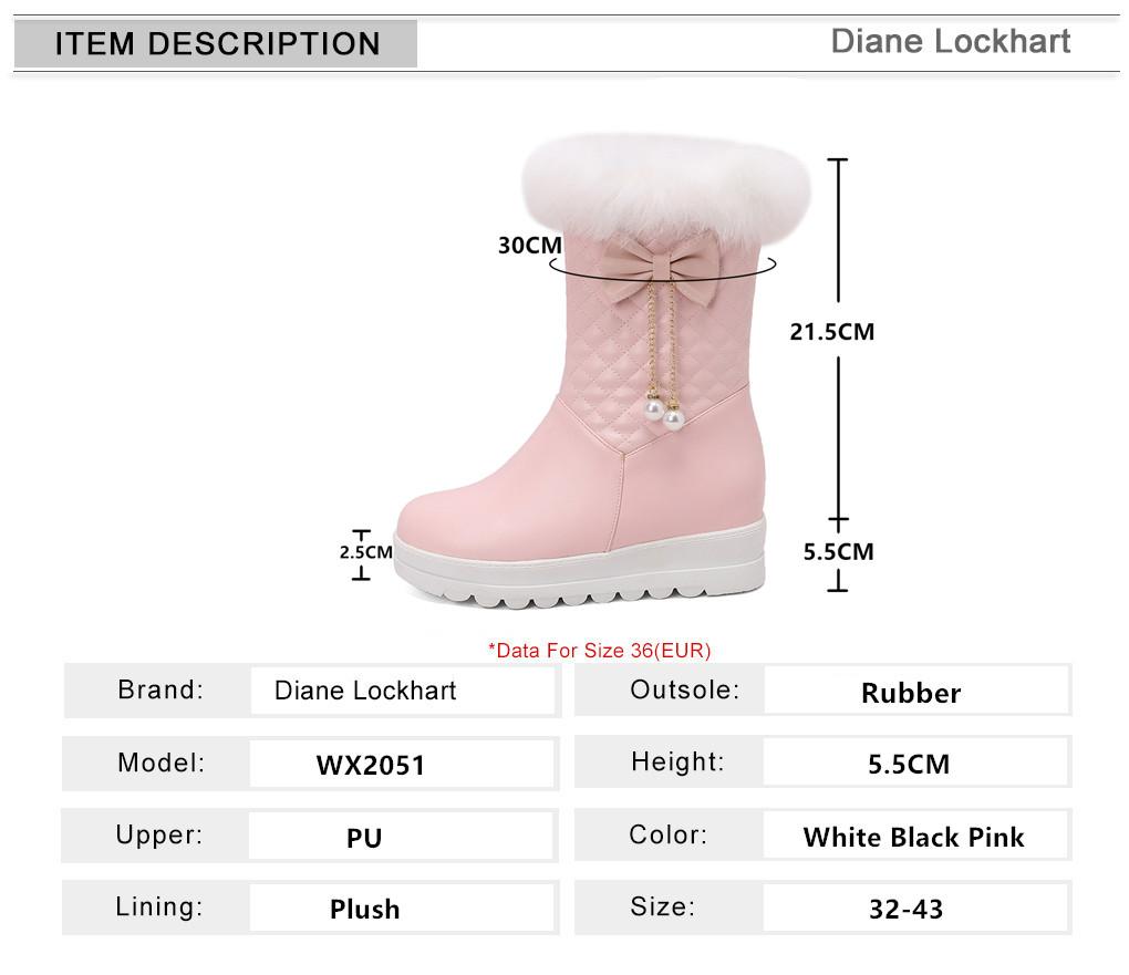Fashion Fashion Women Snow Boots 2025 New Faux Fur Winter Boots Height Lncreasing Platform Thick Plush Warm Zip Winter Shoes White Pink