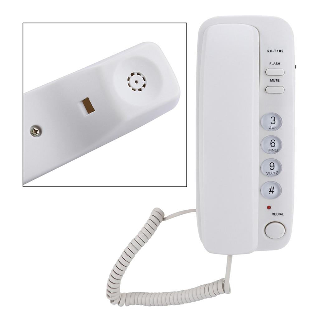 Wandmontage-Festnetztelefonverlängerung ohne Anrufer-ID-Heimtelefon für Hotelfamilien(Weiß)