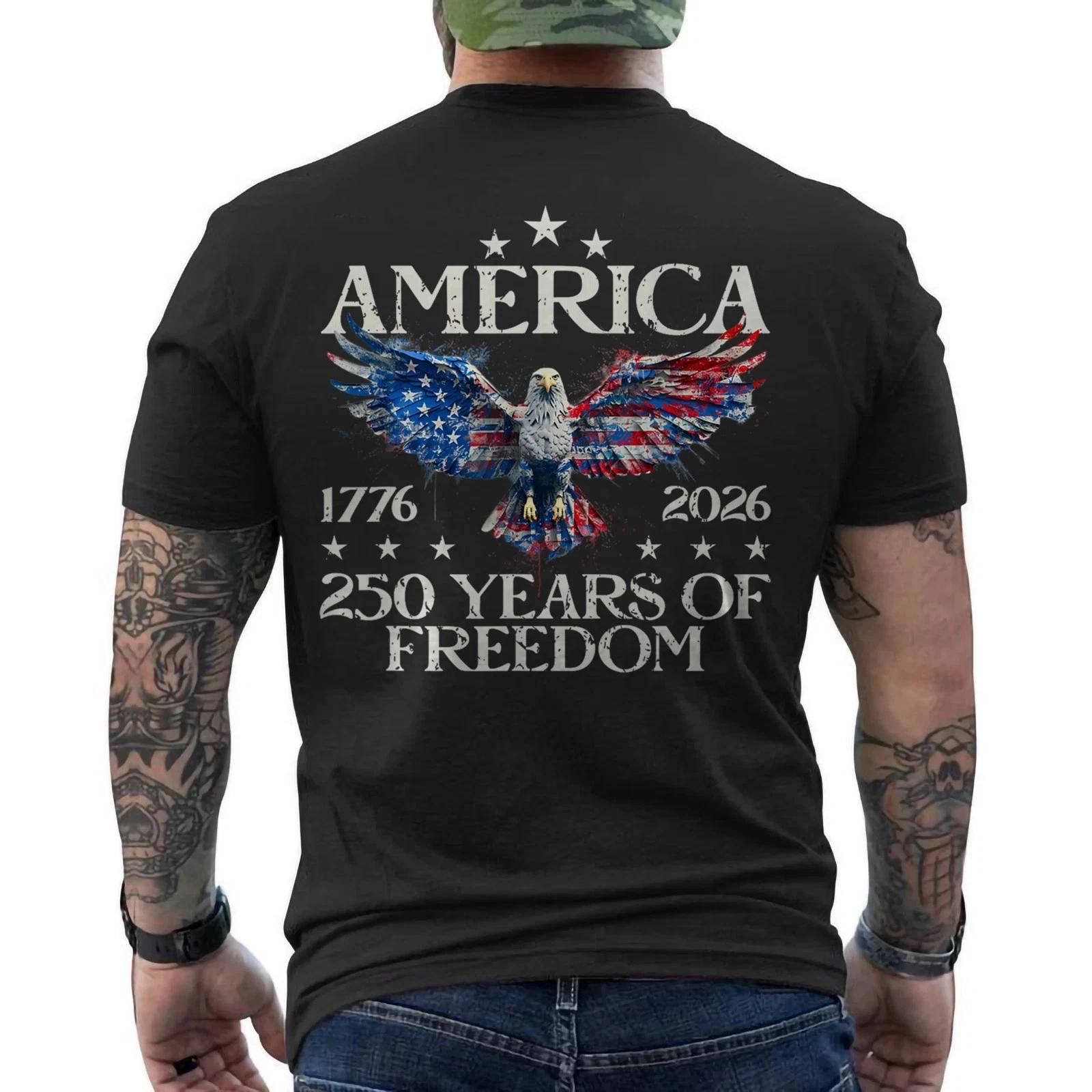 America 250th Birthday Eagle US Flag 250 Years We The People 1776-2026 ON BACK L
