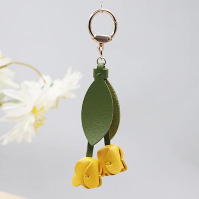 Přívěsek na klíče Imitace kůže Design tulipánu Klíčenka Klíčenka do auta Dekorativní doplňky k kabelce