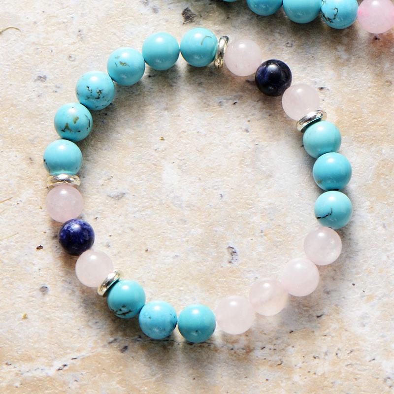 Retro Ethnic Style Tiger'S Eye Stone Turquoise Beaded Necklace 108 Buddha Beads Rosary Beads Fringed Long Necklace Men And Women