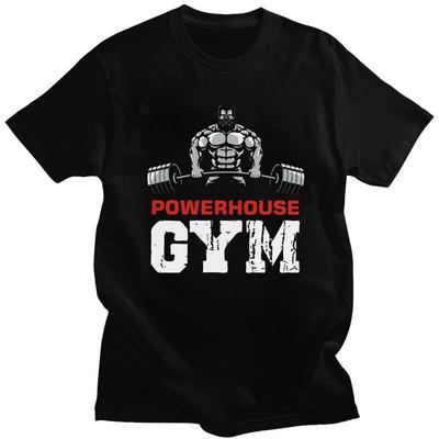 Individuelles Bodybuilding Fitness Kraftpaket Fitnessstudio T-Shirt Herren Kurzarm Reines Baumwoll-T-Shirt Tee Tops Mode T-Shirts