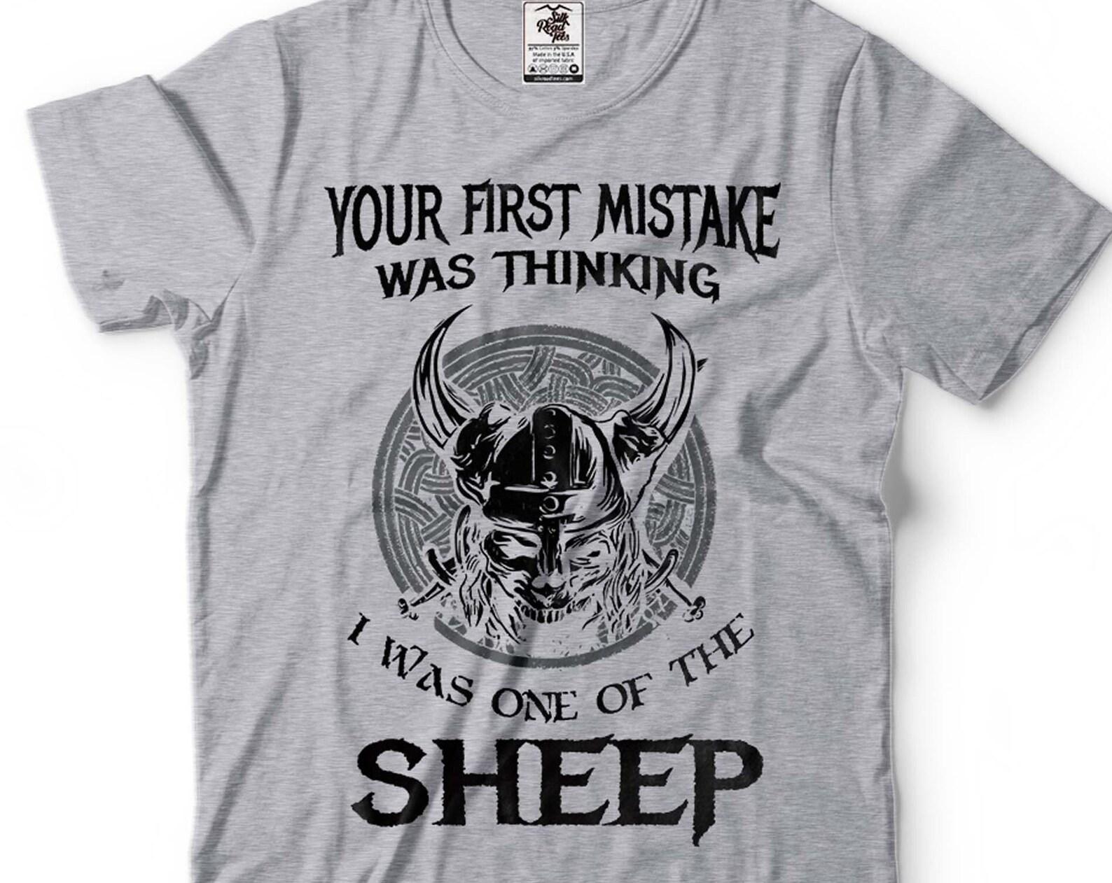 Viking Warrior T-Shirt: Skull Helmet Patriotic Tee S