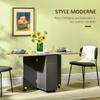 Folding dining table on castors with storage 2 drawers and 1 cupboard 76 x 140 x 74 cm