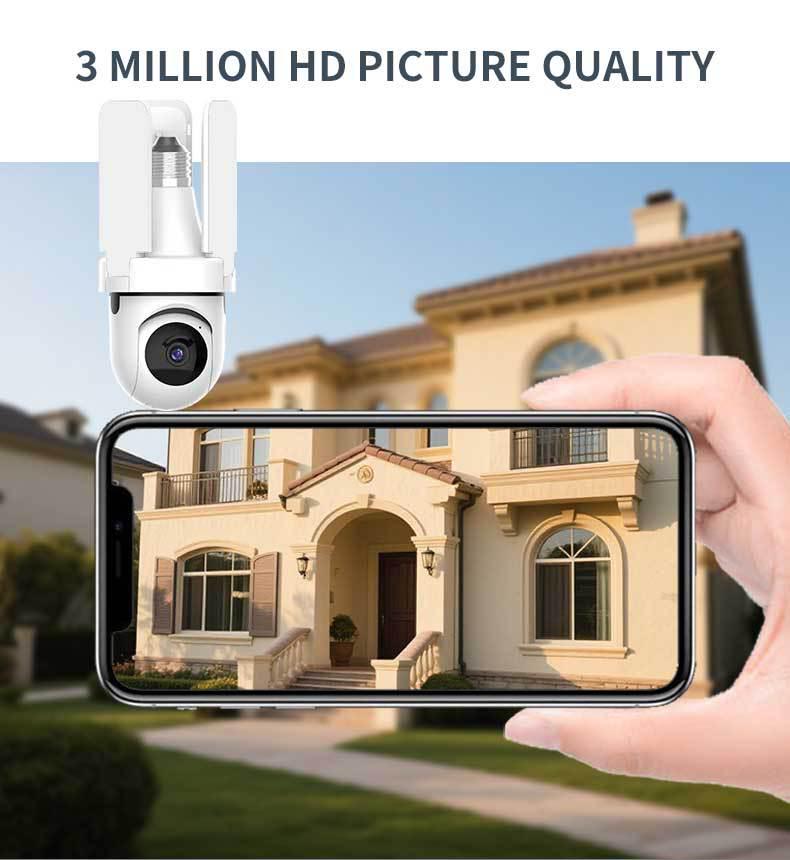 E27 3MP PTZ Panoramic Wireless Full-Color HD Surveillance Bulb Camera