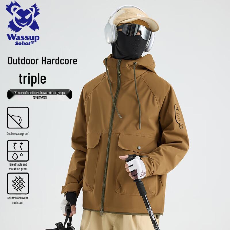Wassup Sohot Men's 3-in-1 Autumn Winter Outdoor Jacket