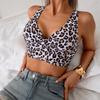 Leopard Print Sexy Women's Vest Bikini Swimsuit Top