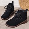 Fashion 2025 Thick Heels Ankle Boots for Women Vintage Plus Size 36-43 Lace Up Shoes Woman Autumn Winter Non Slip Short Booties Mujer