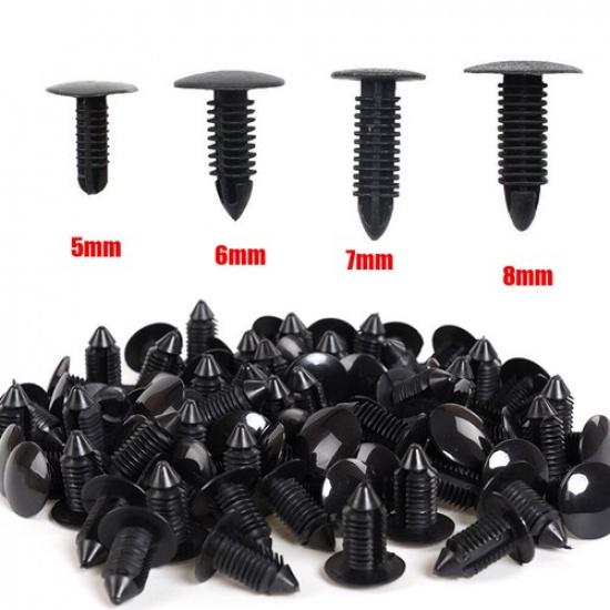 40PCS Plastic Rivet Push in 5mm - 8mm Car Trunk Roof Panel Fastener Clips Trim