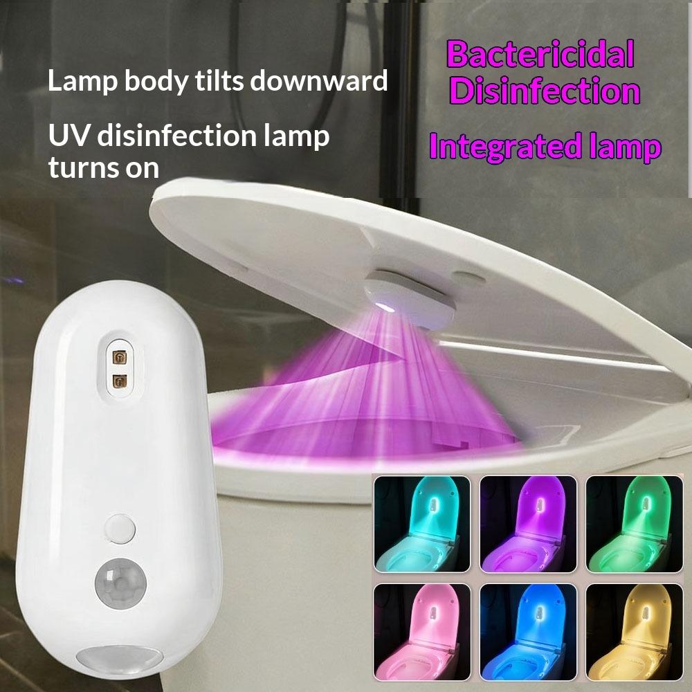 Toilet UV Ultraviolet Sterilization Lamp Portable Disinfection Lamp Household USB Rechargeable Deodorant Artifact Induction Night Light