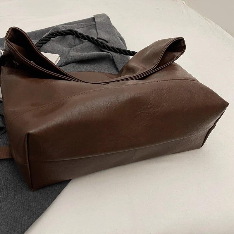 Provazové rukojeti Design Velké PU kožené kabelky Crossbody pro ženy 2024 jarní módní návrhář Dámské kabelky přes rameno