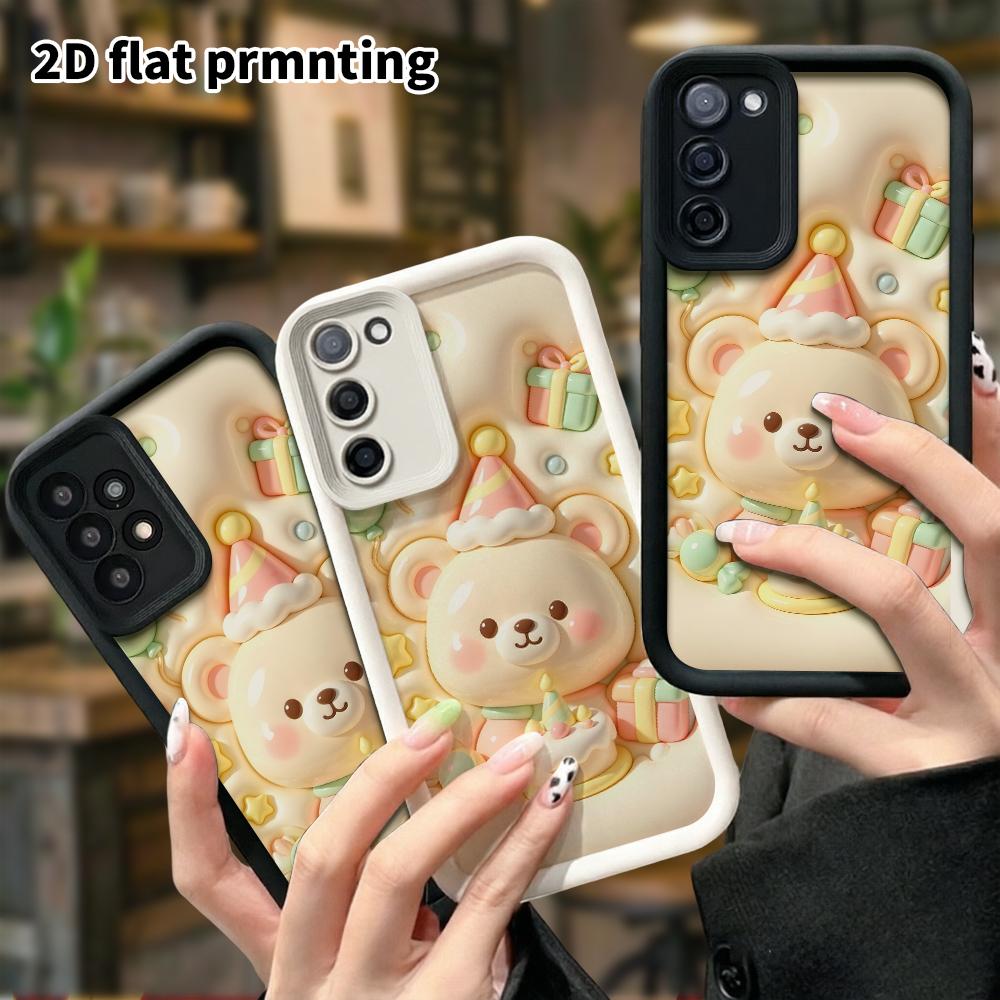 Phone case: 2D flat, fits Samsung Galaxy A34 A35 M05 M06 S20 S22 S21 FE Plus 5G, birthday teddy bear, perfect Christmas and Halloween holiday gift