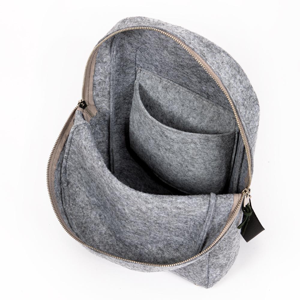 Biggdesign Faces Zippered Felt Backpack