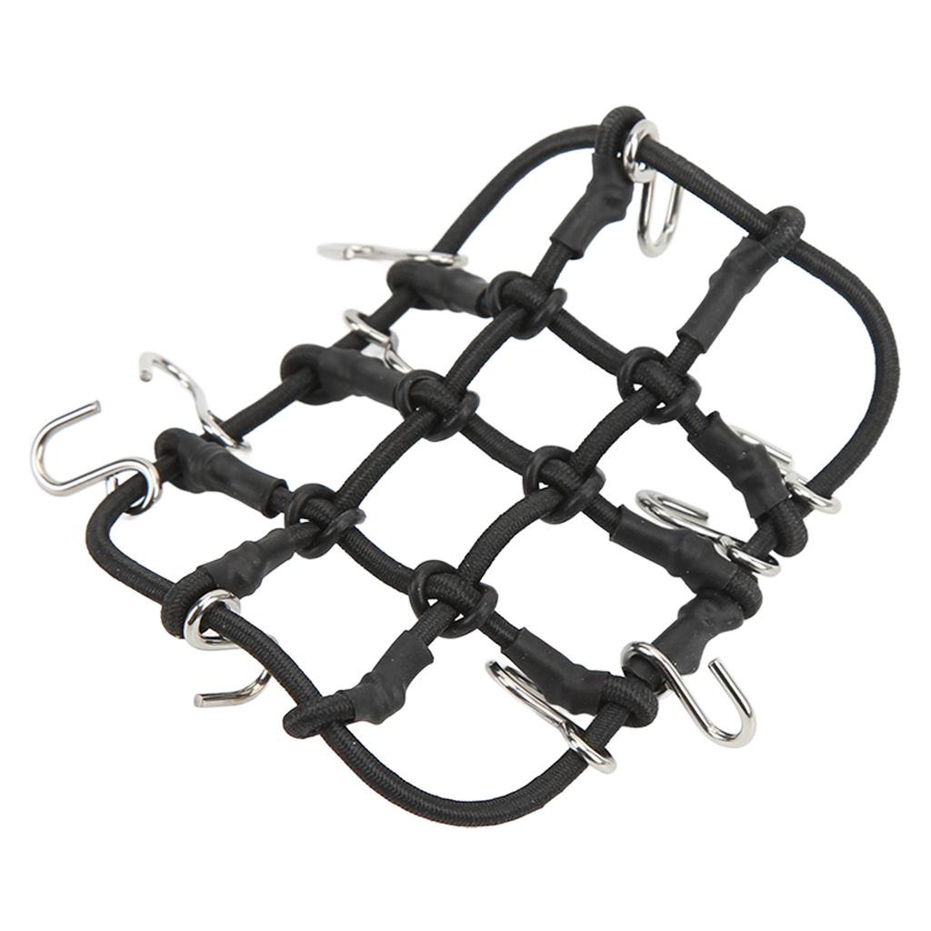 RC Luggage Net Rack Net Simulation Stainless Steel Rubber RC Truck Car Roof Luggage Rack for Xiaomi Jimny RC Car Black