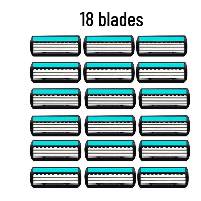 Gillette Six-Layer Manual Razor Blades for Beard Shaving - Old-Fashioned Shaving Style