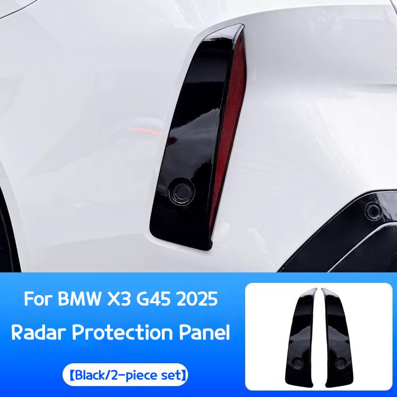 

Car Radar protection panel black and silverized fog light trim with black warrior appearance partsFor BMW X3 G45 2025-2026 black