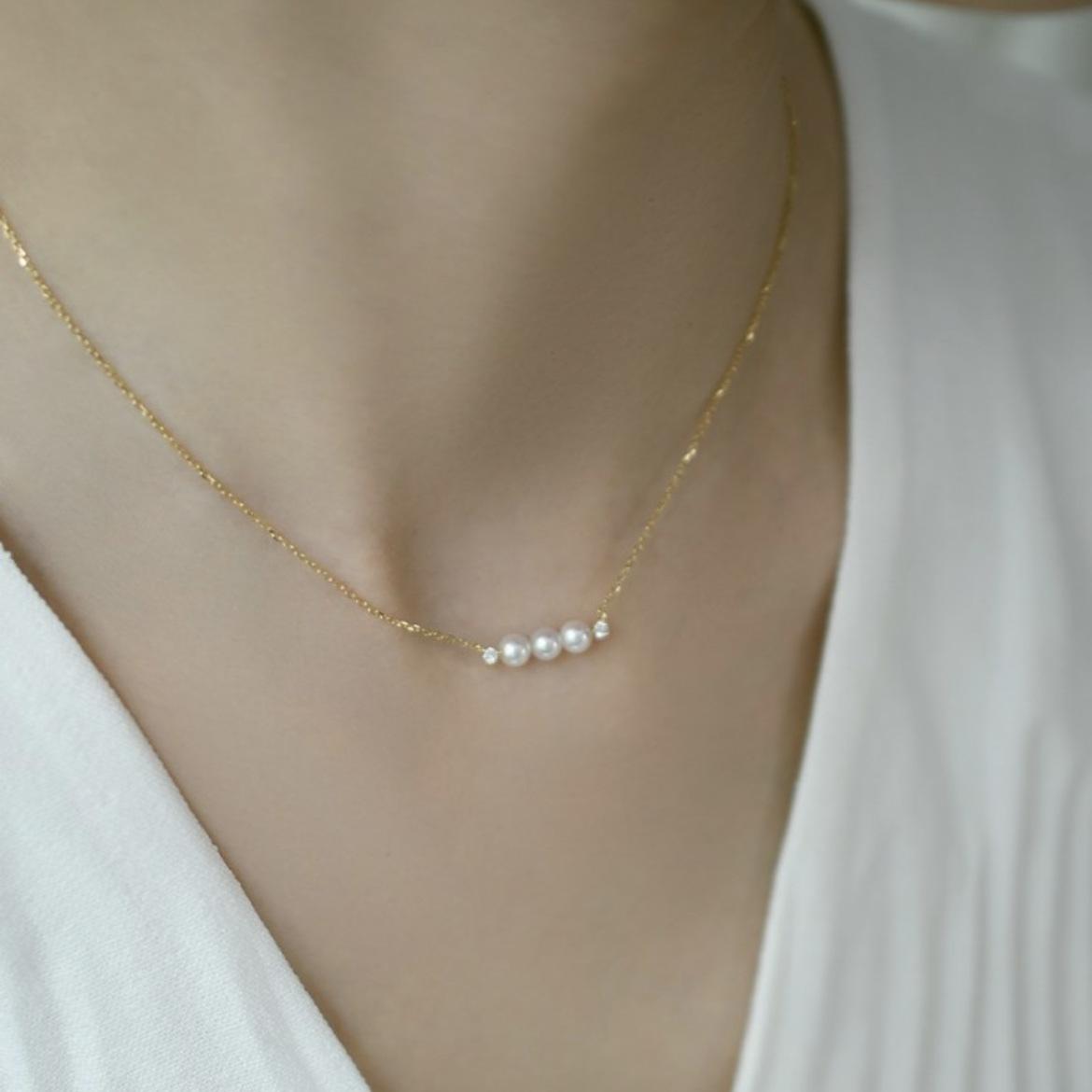 

Ожерелья с тремя жемчужинами для женской ниши, легкие роскошные и крутые ожерелья с микроинкрустацией цирконом, высококачественные цепочки на ключицы