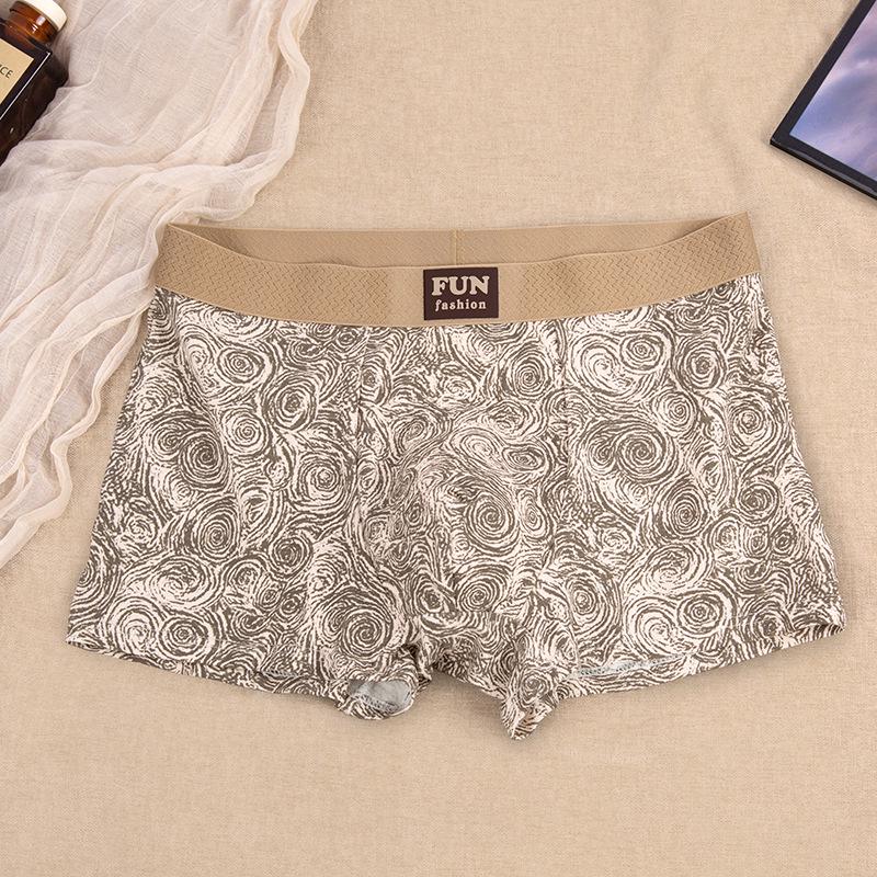 Rose Trend Herren Antibakterische Baumwollunterwäsche: Hautfreundlich, Bequem, Atmungsaktiv, Modische Flachbein mit Hochelastischem Vier-Ecken-Design.