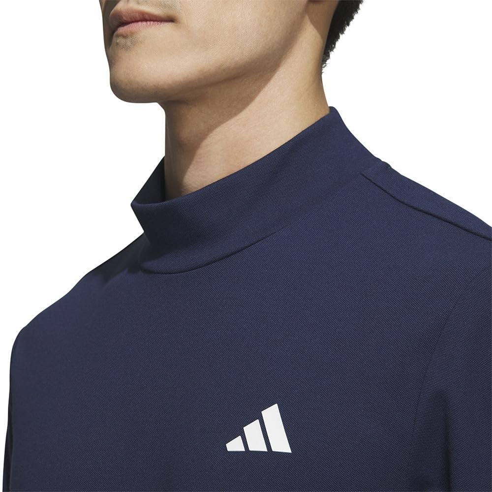 Adidas Golf Golf Polo Shirt Mock Neck Layered EPW Graphic Stretch Shirt White L/S Men's