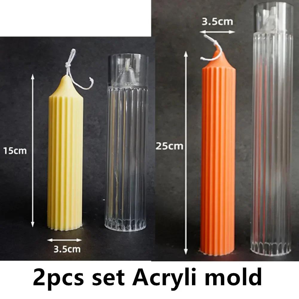 Geometric shape candle silicone mold stripe cylinder candle silicone mould home decoration knot candle soap Acrylic PC mold