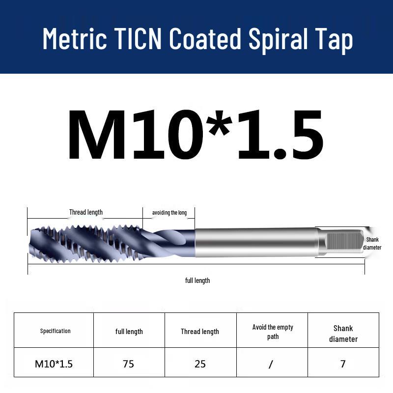 

Jundingying M10x1.5 TICN Spiral Flute Tap
