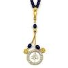 Hohles Arabisches Koran Allah Gott Autoanhänger für Damen Herren Edelstahl Goldfarbe Islam Muslim Blaues Glas Kette Amulett Schmuck