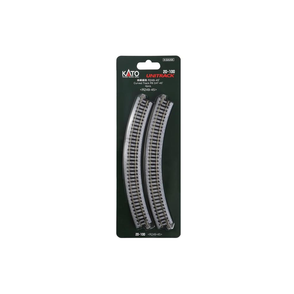 KATO N Gauge Curved Track R249-45 4pcs Set 20-100 Model Train Railway Accessories
