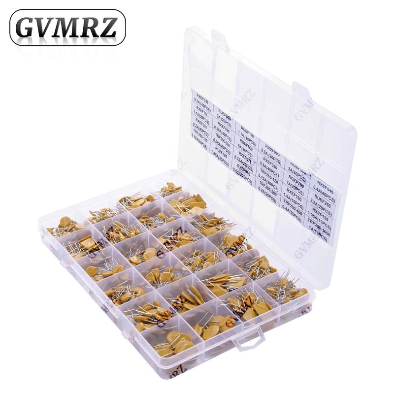 610PCS-24Values Self-Recovery Fuse Assorted PPTC KIT 0.05A 0.1A 0.2A 0.25A 0.3A 0.4A 0.5A 0.75A 0.9A 1.1A 1.35A 2A 2.5A 3.75A