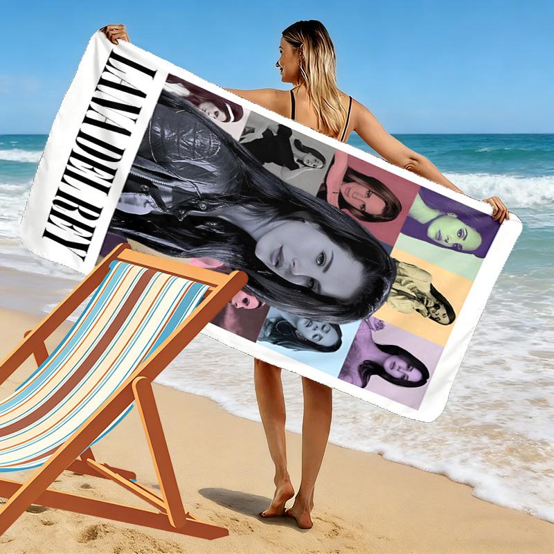 Asciugamano da Spiaggia con Stampa di Lana Del Rey, Asciugamano Grande Morbido ad Asciugatura Rapida per Spiaggia Campeggio Nuoto