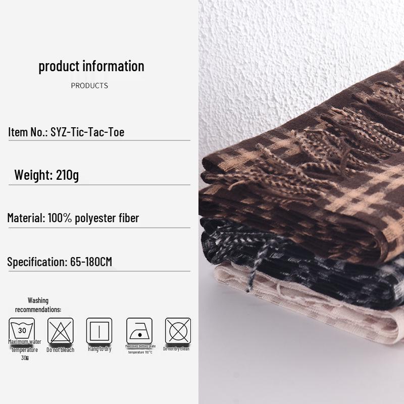 Korean Style Plaid Scarf: Women's Warm, Windproof Neck Warmer for Autumn & Winter 2025