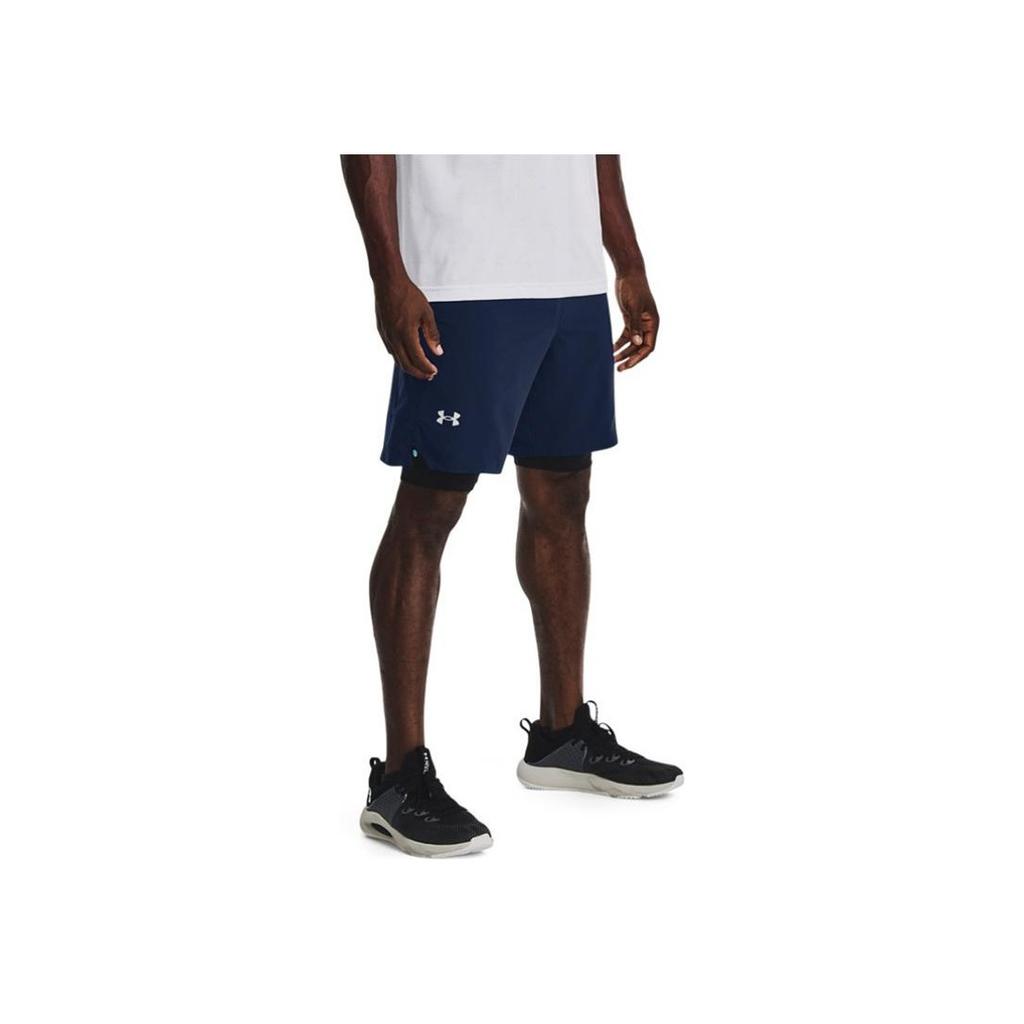 Under Armour Logo Breathable Woven Training Shorts Men Shorts Navy-Blue 1370382-408