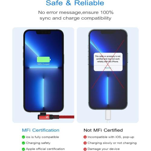 IPhone Ladekabel L-Form [3M/2er-Set] MFi-zertifiziert 2,4A Schnellladung iPhone Ladekabel Ultra langlebig iPhone14/Plus/pro/Pro Max 13 12 11 Pro