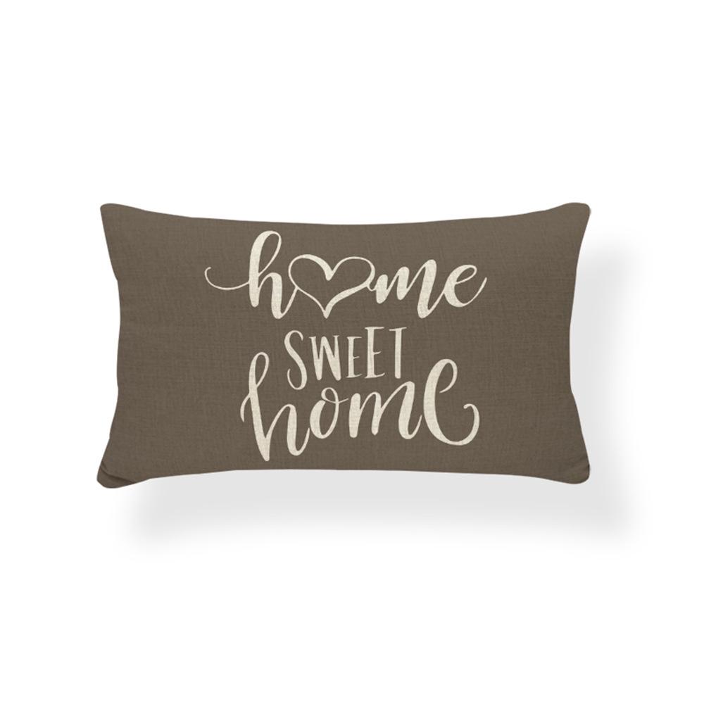 Geometrischer Leinen-Kissenbezug in Seeblau, Gelb, Schwarz und Weiß - Bauernhaus Wohnzimmer Sofa Dekor