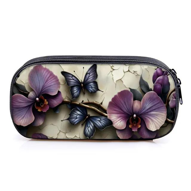 Hot Sales Flower Print Layered Fabric Pencil Case Quality 3D Cartoon Pen Bag Best Gift for Boys/Girls School & Office Use
