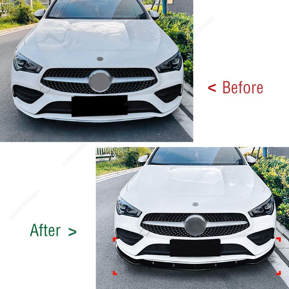 Car Front Bumper Lip Splitter Diffuser For Mercedes Benz CLA Class C118 W118 X118 CLA180 200 220 250 CLA35 CLA45 AMG 2019-2023